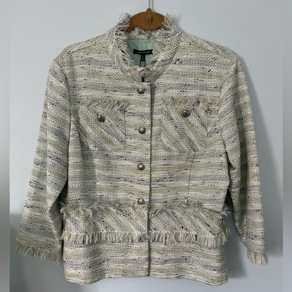 Samuel Dong XL Greens Textured Jacket Blazer